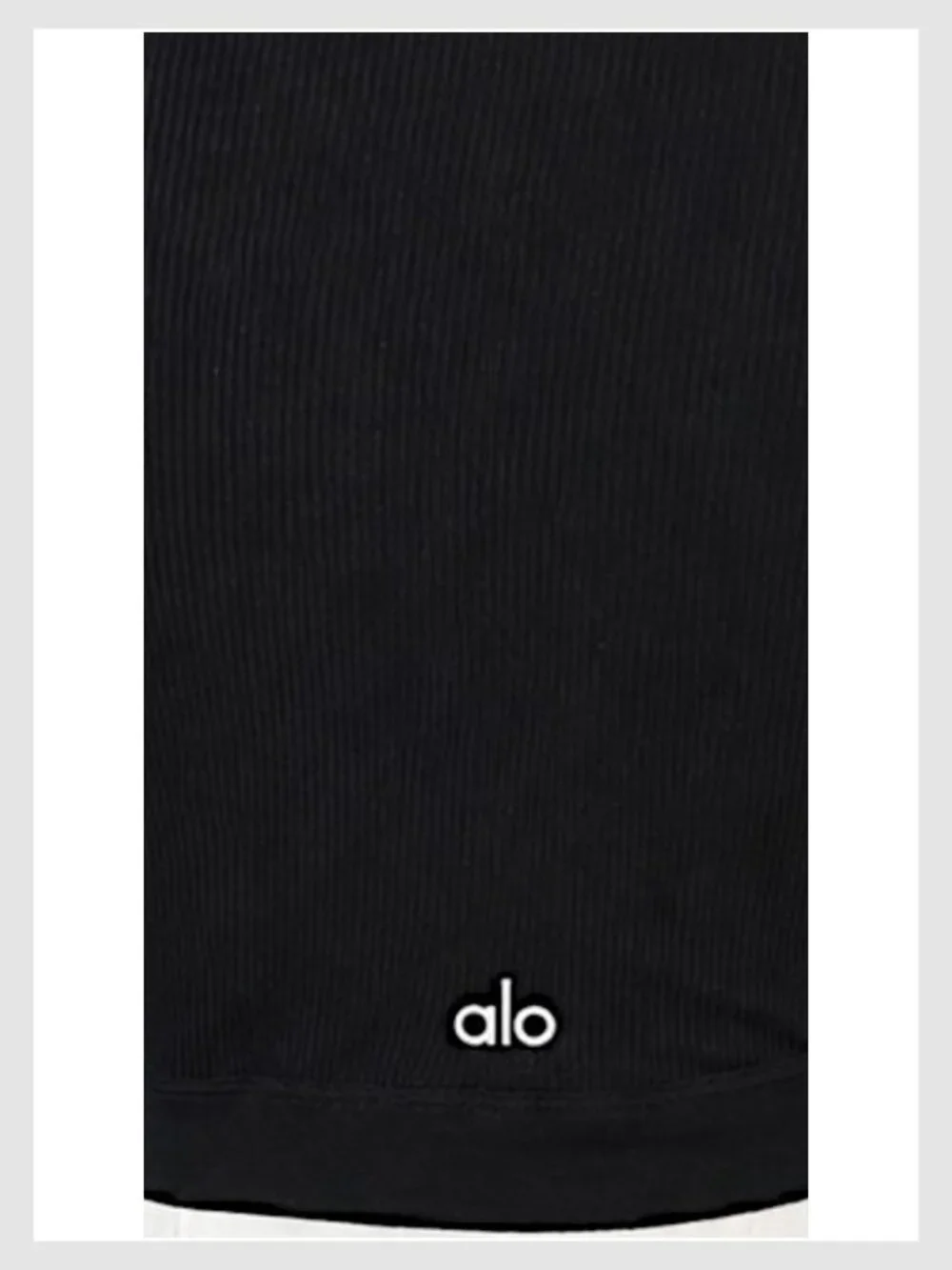 Alo Yoga Long Sleeve Crop Top Black Seamless Ribbed Size S